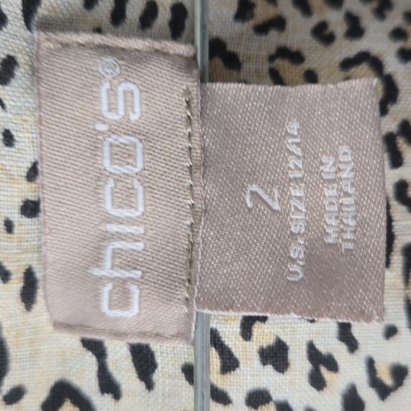 Chico's No-Iron Linen Sleeveless Animal-Print Tunic - Picture 8 of 9